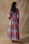 Shop_Pocketful Of Cherrie_Embroidery Collared Hand Drawn Stripe Flowy Wrap Dress _at_Aza_Fashions