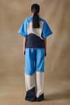 Shop_Pocketful Of Cherrie_Blue Collared Washed Kaftan Top _at_Aza_Fashions