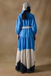 Shop_Pocketful Of Cherrie_Blue Button-down Neck Washed Tiered Maxi Dress _at_Aza_Fashions