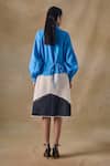 Shop_Pocketful Of Cherrie_Blue Collared Hand Drawn Washed Shirt Dress _at_Aza_Fashions