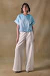 Buy_Pocketful Of Cherrie_White Asilah Straight Trousers _at_Aza_Fashions