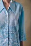 Buy_Pocketful Of Cherrie_Blue Collared Landscape Kimono Shirt _Online_at_Aza_Fashions