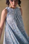 Shop_Pocketful Of Cherrie_Blue Halter Neck Landscape Mini Dress _Online_at_Aza_Fashions