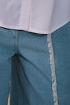 Buy_Pocketful Of Cherrie_Blue Denim Light Washed Wide Leg Pants _Online_at_Aza_Fashions