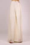Buy_Samyukta Singhania_White Chinon, Silk Embroidery, Sequins Round Neck Floral Kurta Palazzo Set _Online_at_Aza_Fashions
