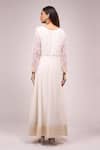 Shop_Samyukta Singhania_Off White Georgette Embroidery, Sequins Round Neck Anarkali Set _at_Aza_Fashions