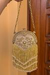 Be Chic_Gold Embroidery, Tassels Heer Potli With Sling Chain _Online_at_Aza_Fashions