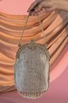 Shop_Be Chic_Gold Embroidery, Tassels Heer Potli With Sling Chain _at_Aza_Fashions