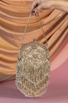Shop_Be Chic_Gold Embroidery, Tassels Heer Potli With Sling Chain _Online_at_Aza_Fashions