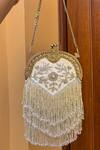 Be Chic_Silver Embroidery, Tassels Heer Potli Bag _Online_at_Aza_Fashions