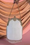 Shop_Be Chic_Silver Embroidery, Tassels Heer Potli Bag _at_Aza_Fashions