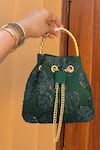 Buy_Be Chic_Green Emerald Designer Bucket Bag _at_Aza_Fashions