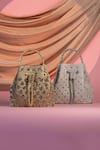 Shop_Be Chic_Gold Beads, Chains Designer Bucket Bag _at_Aza_Fashions