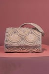 Shop_Be Chic_Ivory Beads, Pearls Designer Grace Clutch _at_Aza_Fashions