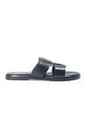 Domani_Black Woven Chunky Slippers _Online_at_Aza_Fashions