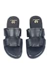 Shop_Domani_Black Woven Chunky Slippers _at_Aza_Fashions