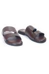 Buy_Domani_Brown Leather Azura Slippers _at_Aza_Fashions
