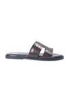Domani_ Hades Designer Brown Leather Slippers _Online_at_Aza_Fashions