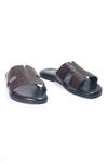 Buy_Domani_ Hades Designer Brown Leather Slippers _at_Aza_Fashions