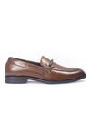 Domani_Tan Italian Cut Knot Buckle Slipons _Online_at_Aza_Fashions