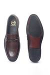 Shop_Domani_Brown Italian Cut Knot Buckle Slipons _Online_at_Aza_Fashions