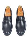 Shop_Domani_Black Italian Cut Knot Buckle Slipons _at_Aza_Fashions
