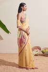 Buy_Dressfolk_Yellow Cotton Embroidery Handwoven Saree With Blouse Piece _Online_at_Aza_Fashions