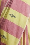 Buy_Dressfolk_Purple Cotton And Lime Green Striped Saree 