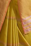 Dressfolk_Yellow Cotton And Pink Designer Saree _Online_at_Aza_Fashions