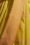 Dressfolk_Yellow Cotton And Pink Designer Saree _at_Aza_Fashions