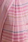 Dressfolk_Pink Cotton Striped Saree _Online_at_Aza_Fashions