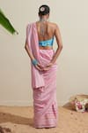 Shop_Dressfolk_Pink Cotton Striped Saree _at_Aza_Fashions