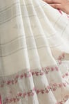 Buy_Dressfolk_White Linen Embroidery Floral Saree Set _Online_at_Aza_Fashions