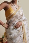 Dressfolk_Ivory Organza Embroidery Floral Saree With Blouse _at_Aza_Fashions