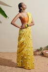 Buy_Dressfolk_Yellow Chanderi Floral Saree _Online_at_Aza_Fashions