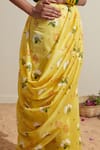 Shop_Dressfolk_Yellow Chanderi Floral Saree _Online_at_Aza_Fashions