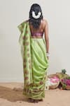 Shop_Dressfolk_Green Chanderi Embroidery Floral Saree _at_Aza_Fashions