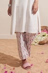 Dressfolk_Ivory Cotton Embroidery Halter Neck Striped Kurta And Printed Pant Set _at_Aza_Fashions