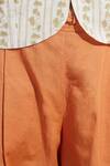 Dressfolk_Ivory Cotton, Linen Embroidery V-neck And Rust Cotton-linen Waistcoat Pant Set _at_Aza_Fashions
