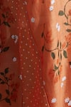 Dressfolk_Orange Chanderi Embroidery V-neck Floral Kurta Pant Set _Online_at_Aza_Fashions