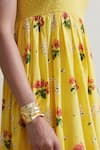 Buy_Dressfolk_Yellow Cotton Round Neck Floral Print Dress 