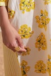 Dressfolk_Ivory Cotton Collared Floral Print Dress _Online_at_Aza_Fashions
