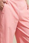Dressfolk_Coral Cotton V-neck Striped Top And Pant Set _Online_at_Aza_Fashions