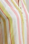 Dressfolk_Multi Color Cotton Mandarin Collar Striped Kurta And Pant Set _Online_at_Aza_Fashions