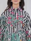 Mai Tai_Black Cotton Embroidery Collared Stripe Flora Shirt And Shorts Set _Online_at_Aza_Fashions