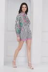 Buy_Mai Tai_Black Cotton Embroidery Collared Stripe Flora Shirt And Shorts Set _Online_at_Aza_Fashions