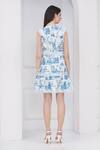 Shop_Mai Tai_Blue Cotton Embroidery Round Neck White Lace Dress _at_Aza_Fashions