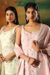 Buy_Meenagurnam_Lilac Viscose, Georgette Embroidery, Sequins Round Neck Sharara Set _Online_at_Aza_Fashions