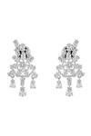 Shop_Prihan Luxury Jewelry_White Crystals Rhodium Plated Necklace And Earring Set _Online_at_Aza_Fashions