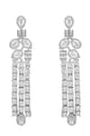 Prihan Luxury Jewelry_White Crystals, Rhinestones Rhodium Plated Necklace And Earrings Set _at_Aza_Fashions